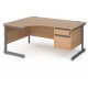 Contract Cantilever Ergonomic Desk with Two Drawer Pedestal